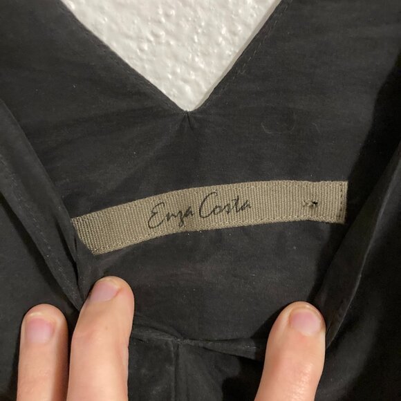 Black Enza Costa Silk Dress Size 1 - Picture 5 of 8